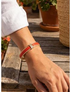 PULSERAS CORAL CON CIRCONITAS ALTA BISUTERIA MUJER | BODA Y CASUAL 2