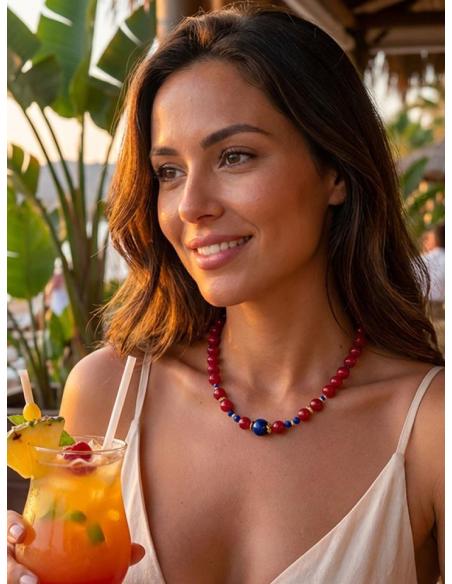 COLLARES DE MUJER GRANATES CORTOS DE PIEDRA | ACTUAL Y ELEGANTE