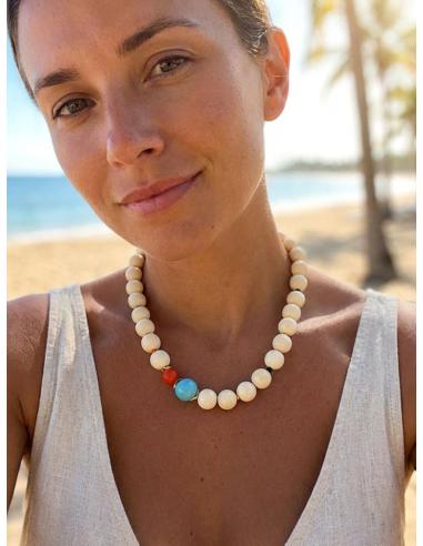 COLLARES DE MUJER BEIGE CORTOS DISEÑO ORIGINAL | ACTUAL Y FRESCO