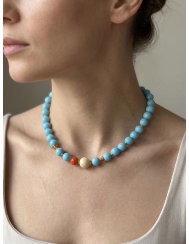 COLLARES AZULES TURQUESA ORIGINAL DISEÑO CORTO | LOOK VERANIEGO