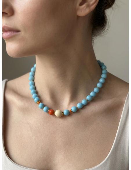 COLLARES AZULES TURQUESA ORIGINAL DISEÑO CORTO | LOOK VERANIEGO