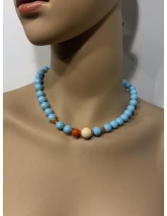 COLLARES AZULES TURQUESA ORIGINAL DISEÑO CORTO | LOOK VERANIEGO 2