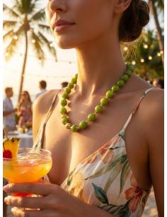 COLLARES VERDES PISTACHO CORTOS DISEÑO DE PIEDRA | DIA Y NOCHE 2