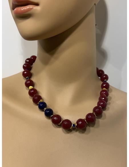 COLLARES DE MUJER GRANATES CORTOS PIEDRA FACETADA | DIA Y NOCHE
