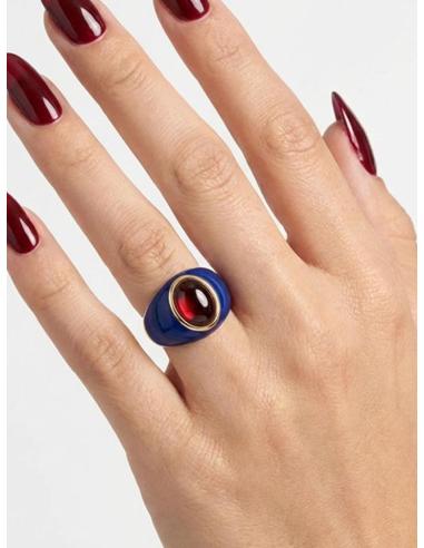 ANILLOS ELEGANTES PARA MUJER AZULONES Y GRANATES | JOYAS ELEGANTES