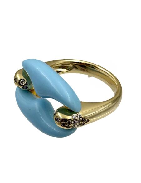 ANILLOS PARA MUJER AZULES DISEÑO ACTUAL CALABROTE | ESTILO CASUAL