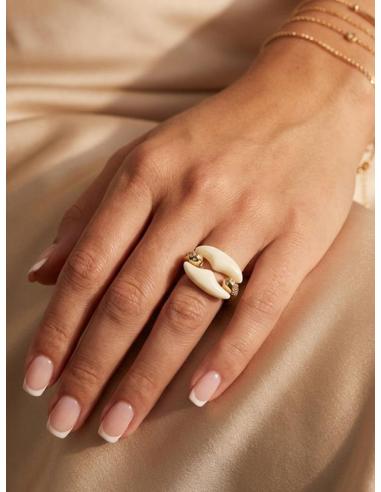 ANILLOS BEIGE PARA MUJER ACTUAL DISEÑO CALABROTE | ESTILO CASUAL