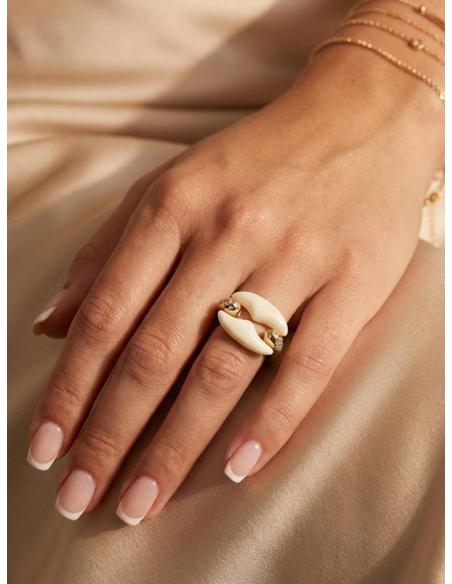ANILLOS BEIGE PARA MUJER ACTUAL DISEÑO CALABROTE | ESTILO CASUAL