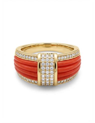 ANILLOS CORAL CON CIRCONITAS ALTA BISUTERIA MUJER | INVITADA BODA