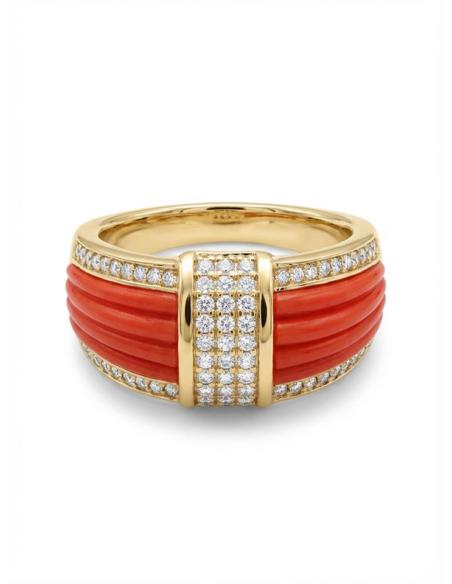 ANILLOS CORAL CON CIRCONITAS ALTA BISUTERIA MUJER | INVITADA BODA