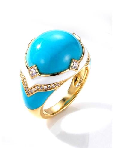 ANILLOS GRANDES DE MUJER AZULES Y BLANCOS | JOYAS ELEGANTES