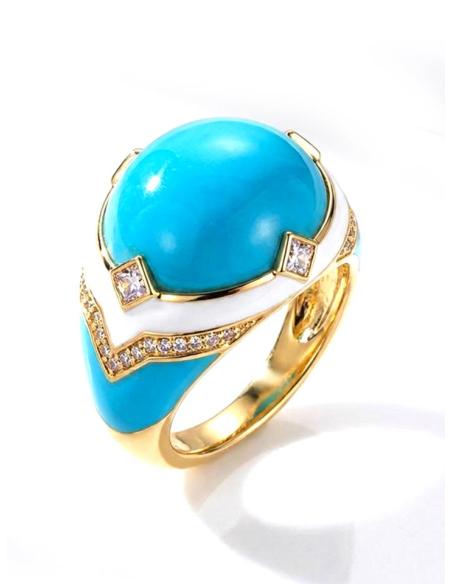 ANILLOS GRANDES DE MUJER AZULES Y BLANCOS | JOYAS ELEGANTES