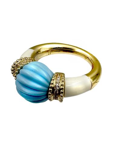 ANILLOS AZULES Y BLANCOS DISEÑO FRESCO Y ACTUAL | JOYAS MUJER
