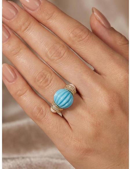 ANILLOS AZULES Y BLANCOS DISEÑO FRESCO Y ACTUAL | JOYAS MUJER