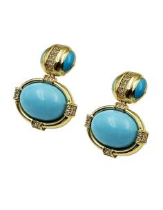 PENDIENTES ELEGANTES AZULES CLASICO REINTERPRETADO | BODAS