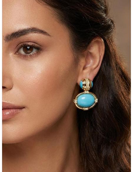 PENDIENTES ELEGANTES AZULES CLASICO REINTERPRETADO | BODAS