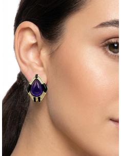 PENDIENTES MORADOS PEQUEÑOS Y ELEGANTES DE MUJER | CLASICO CHIC 2