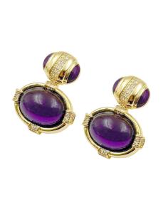 PENDIENTES ELEGANTES MORADOS NUEVO CLASICO CHIC | BODAS