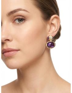 PENDIENTES ELEGANTES MORADOS NUEVO CLASICO CHIC | BODAS 2