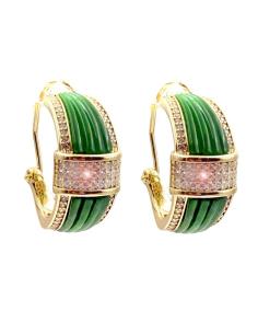 PENDIENTES MUJER VERDES CON CIRCONITAS ELEGANTES | JOYA BODA DIA Y NOCHE