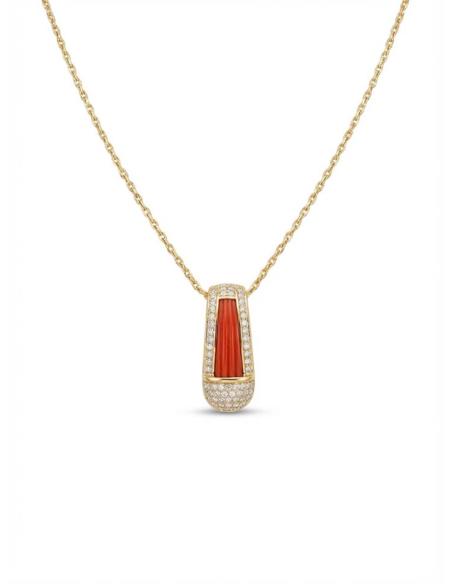 COLGANTE CORAL CON CIRCONITAS ALTA BISUTERIA MUJER | BODA Y EVENTO