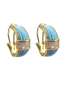 PENDIENTES MUJER AZULES CON CIRCONITAS ELEGANTES | JOYA BODA DIA Y NOCHE