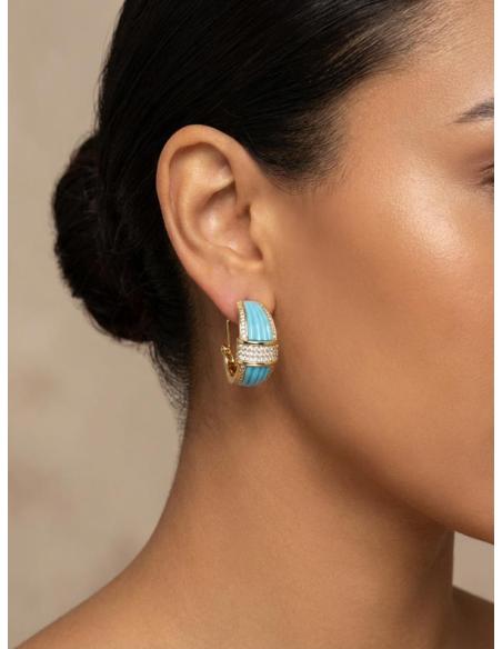 PENDIENTES MUJER AZULES CON CIRCONITAS ELEGANTES | JOYA BODA DIA Y NOCHE