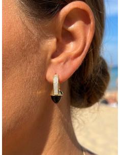 PENDIENTES NEGROS PEQUEÑOS ELEGANCIA CLASICA | MUJER JOYA CASUAL 2