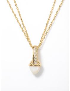 COLGANTE PARA MUJER BLANCO ROTO CON CIRCONITAS | BODA Y EVENTO 2