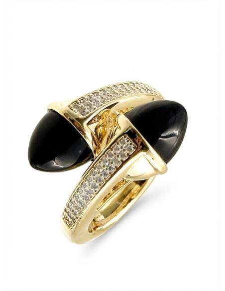 ANILLOS NEGROS ALTA BISUTERIA CON CIRCONITAS | MUJER JOYA CASUAL