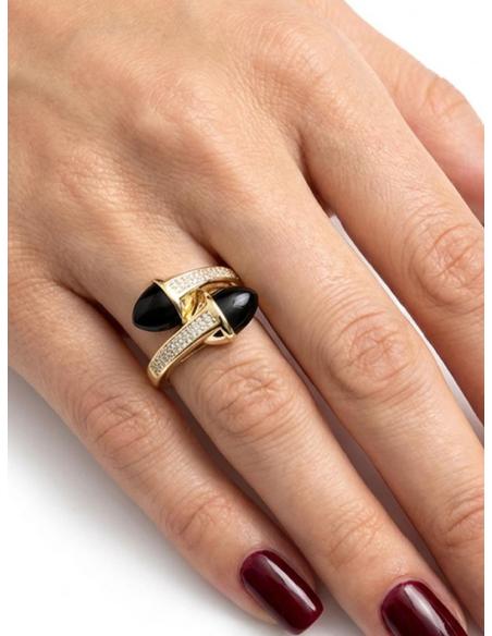 ANILLOS NEGROS ALTA BISUTERIA CON CIRCONITAS | MUJER JOYA CASUAL