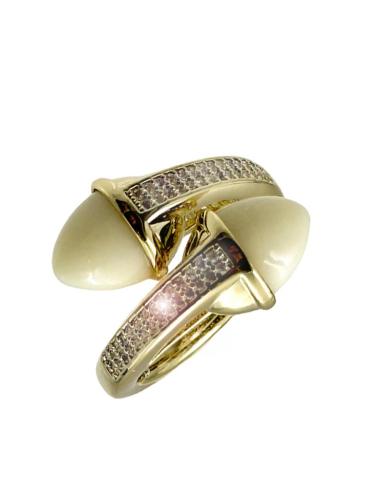 ANILLOS BLANCO ROTO ALTA BISUTERIA CON CIRCONITAS | MUJER JOYA CASUAL