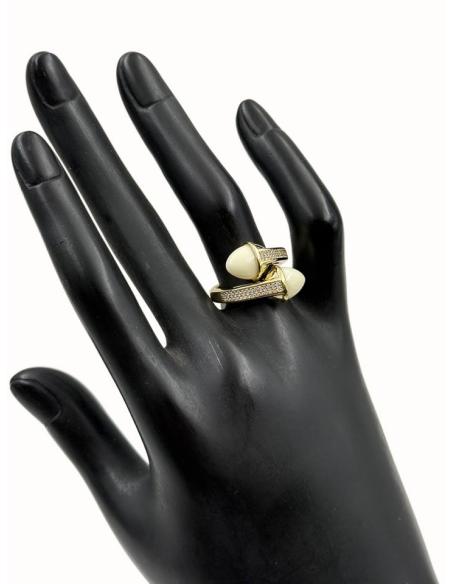 ANILLOS BLANCO ROTO ALTA BISUTERIA CON CIRCONITAS | MUJER JOYA CASUAL