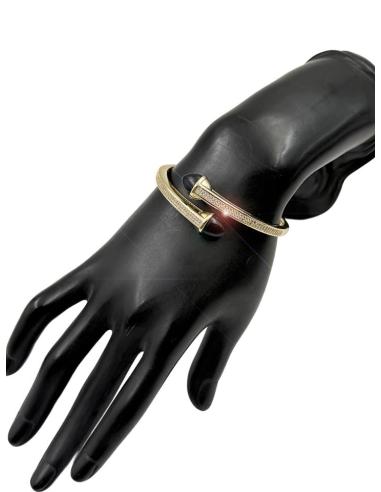 PULSERA DORADA DE MUJER PIEDRA NEGRA Y CIRCONITAS | ESTILO CASUAL