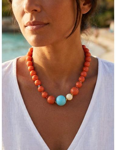 COLLARES CORAL PARA MUJER DISEÑOS PROPIOS DE MODA | LOOK DE DIA