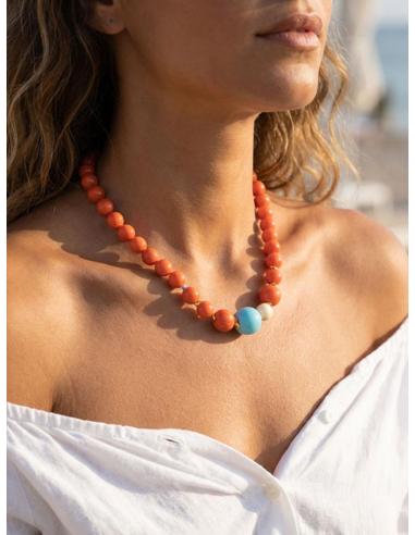 COLLARES CORAL PARA MUJER DISEÑOS PROPIOS DE MODA | LOOK DE DIA