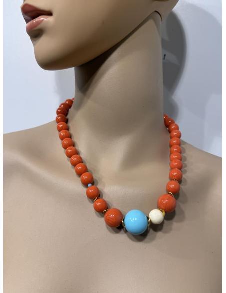 COLLARES CORAL PARA MUJER DISEÑOS PROPIOS DE MODA | LOOK DE DIA