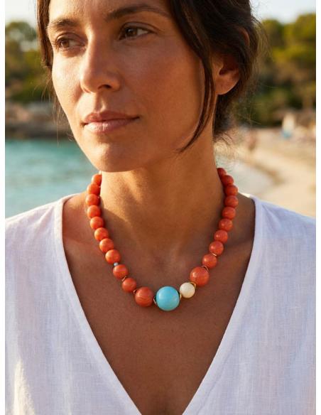 COLLARES CORAL PARA MUJER DISEÑOS PROPIOS DE MODA | LOOK DE DIA