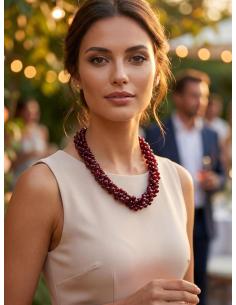 COLLARES DE MUJER GRANATES CORTOS VARIAS HILERAS | PIEDRA NATURAL 2