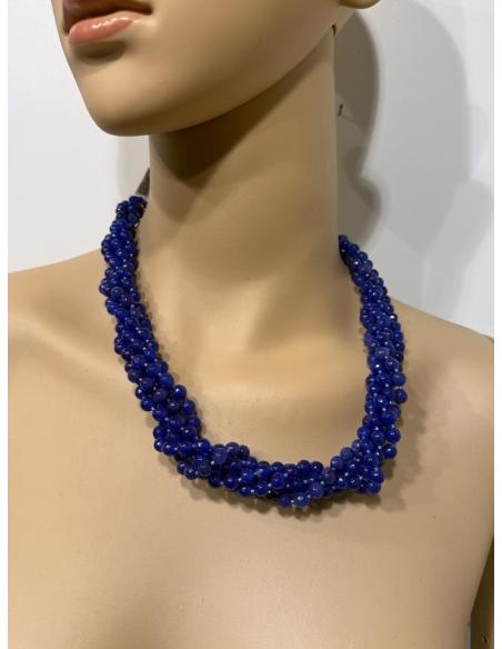 COLLARES DE MUJER EN MARINO CORTOS VARIAS HILERAS | PIEDRA NATURAL