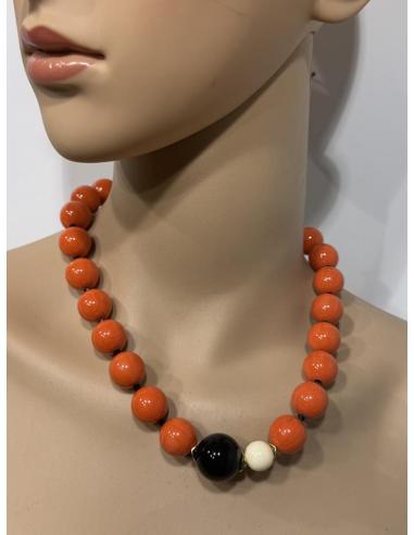COLLARES CORTOS PARA MUJER EN NARANJA CORAL | DISEÑOS PROPIOS