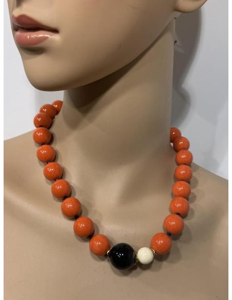 COLLARES CORTOS PARA MUJER EN NARANJA CORAL | DISEÑOS PROPIOS
