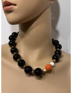 COLLARES MUJER CORTOS DE PIEDRA NEGRA GRANDE | CASUAL ELEGANTE 2