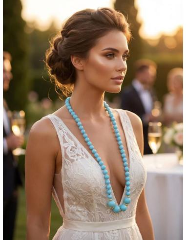 COLLARES LARGOS DE MUJER AZULES TURQUESA | ELEGANTE CASUAL