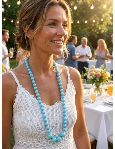 COLLARES LARGOS DE MUJER AZULES TURQUESA | ELEGANTE CASUAL