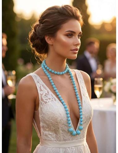 COLLARES LARGOS DE MUJER AZULES TURQUESA | ELEGANTE CASUAL