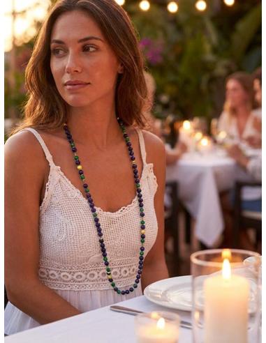 COLLARES PARA MUJER DE PIEDRA EN VERDE Y MORADO | DISEÑOS LARGOS