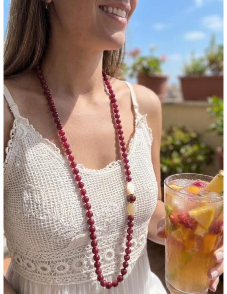 COLLARES LARGOS DE MUJER GRANATES DE PIEDRA | CASUAL ELEGANTE