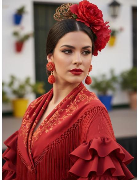 PENDIENTES DE CRISTA SWAROSKY CORAL FLOR Y LAGRIMA | JOYAS DE DISEÑO