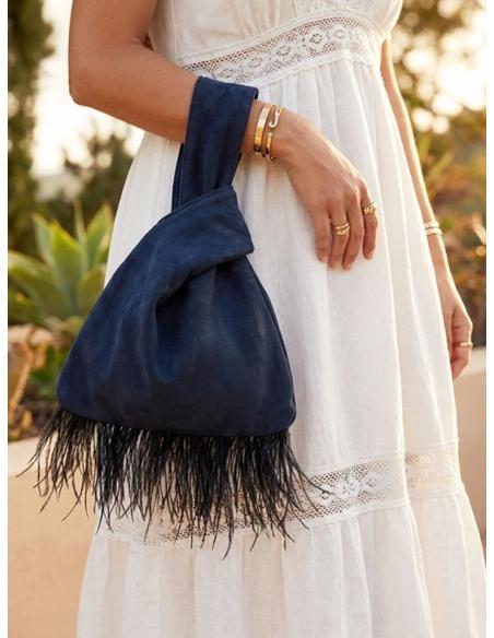 BOLSOS MADRINA E INVITADA AZULES MARINO DE MANO | NUDO JAPONES